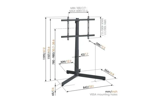 VOGEL'S Support mural orient TVS3690
